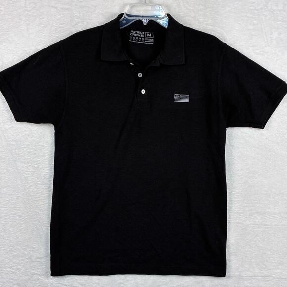 Patriot Crew Mens M Black 1776 Embroidered Polo Shirt Veteran Military Tactical - Picture 2 of 5